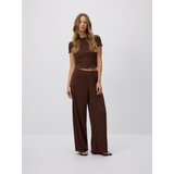 Reserved Hlače na točkice - tamnosmeđe | shoptok.hr