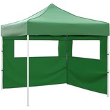 vidaXL Zložljiv šotor z 2 stenama 3x3 m zelene barve | Shoptok.si