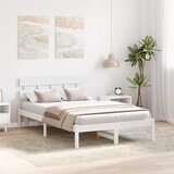  Krevetna konstrukcija Bijelo 135 x 190 cm Čvrsto borovo drvo | shoptok.hr
