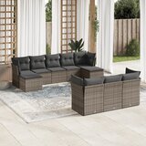  10-dijelni set vrtnih sofa od poliratana s jastucima sivi | Eponuda.com