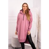 Kesi Insulated sweatshirt with slits on the sides, dark pink Cene