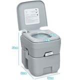  WC za kampiranje 20L + 12L, prenosno potovalno stranišče - sivo | Shoptok.si