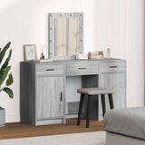 Set toaletnog stolića od 3 dijela s LED svjetlom siva sonoma inženjerska drva | shoptok.hr