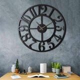  circle xl black decorative metal wall clock Cene