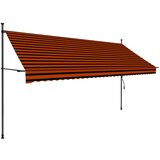 Maison Chic Ročno zložljiva tenda - Senčniki z LED lučkami 350 cm oranžna in rjava, (22041608) Cene