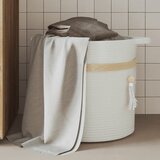 vidaXL Košara za shranjevanje bela Ø38x36 cm bombaž | Shoptok.si