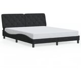  The Living Store Posteljni okvir z vzglavjem črn 160x200 cm žamet - Posteljni Okvir, (21493049) | Shoptok.si
