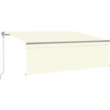  Avtomatska tenda s senčilom LED + senzor 4x3 m krem, (20703152) | Shoptok.si