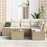  Sjedeća garnitura za vrt 5 kom. Bež poliratan 209 x 154 x 85 cm | shoptok.hr