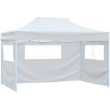  Sklopivi šator za zabave s 3 bočna zida 291x413x315 cm bijeli | shoptok.hr