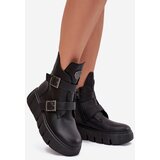 VINCEZA Leather Insulated Women's Ankle Boots On Platform With Buckles | Shoptok.si