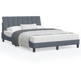 vidaXL Posteljni okvir z LED lučkami temno siv 120x200 cm žamet Cene
