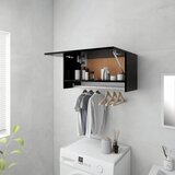 vidaXL Garderobna omara črna 70x32,5x35 cm iverna plošča Cene