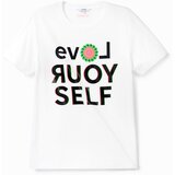 Desigual Ženska majica kratkih rukava Love Yourself, Bela | Eponuda.com