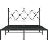 vidaXL Kovinski posteljni okvir z vzglavjem črn 120x200 cm | Shoptok.si