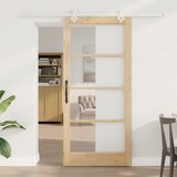 vidaXL drsna vrata z opremo 93x202 cm trden bor, notranja vrata z steklom 'ORKDAL'93x202x4 cm trden bor Cene