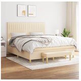 vidaXL Krevet s oprugama i madracem krem 180x200 cm od tkanine | shoptok.hr