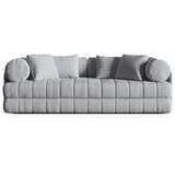 Cosmopolitan Design Svetlo siva raztegljiva sedežna garnitura iz tkanine bouclé 206 cm Kemi – | Shoptok.si