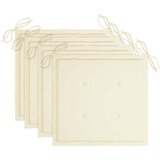  Sklopive stolice 4 kom s jastucima od punog bagremovog drveta Krema | shoptok.hr