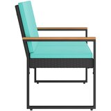  Vanjska klupa Crna i Tirkizna 107 x 61 x 80 cm poliratan | shoptok.hr