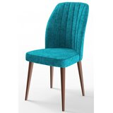 Hanah home set trpezarijskih stolica Etra 6 kom, tirkizna tkanina Jerry, drvene noge boje oraha | Eponuda.com