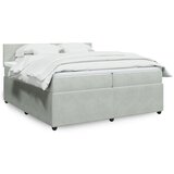 vidaXL Box spring postelja z vzmetnico svetlo siva 200x200 cm žamet | Shoptok.si
