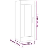  Zidni ormarić boja betona 35 x 34 x 90 cm od konstruiranog drva | shoptok.hr