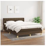 vidaXL Krevet s oprugama i madracem tamnosmeđi 140 x 190 cm od tkanine Cijene