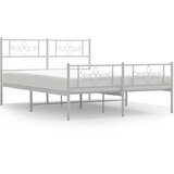 The Living Store Kovinski posteljni okvir z vzglavjem in vznožjem bel 120x200 cm - Posteljni Okvir, (21450216) | Shoptok.si