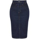 Trendyol Curve Dark Blue Slit Mini Pencil Denim Skirt | shoptok.hr