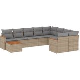 Maison Chic Seti vrtnega pohištva - Vrtna garnitura - Vrtni pohištvo set 10-delna z blazinami bež poli ratan, (21818380) | Shoptok.si