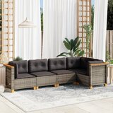 Maison Chic Seti vrtnega pohištva - Vrtna garnitura - Vrtni pohištvo set 5-delna z blazinami siv poli ratan, (21815622) | Shoptok.si