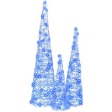 vidaXL Božično drevo med 90 LED 3 pcs Modra 40 cm 60 cm 80 cm Akril | Shoptok.si