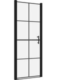  Vrata za tuš od kaljenog stakla 91 x 195 cm crna | shoptok.hr