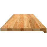  Okenske police 2 kosa svetlo rjava 140x40x2 cm trdna hrastovina | Shoptok.si