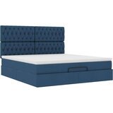 vidaXL Otomanski posteljni okvir z vzmetnico moder 160x200 cm blago | Shoptok.si