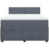 vidaXL Box spring postelja z vzmetnico temno siva 140x200 cm žamet, (21321130) | Shoptok.si