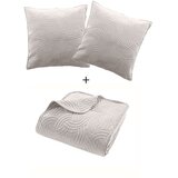 Douceur d intérieur Kremno bel žameten komplet pregrinjala in prevleke za vzglavnik 240x260 cm Solange – | Shoptok.si