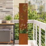 vidaXL Vrtni Sadič s Dekorativnom Pločom Rđa 32 x 140 cm Otporni čelik | shoptok.hr
