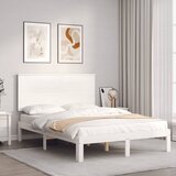Maison Chic Posteljni okvir - Dvoposteljna postelja - Zakonska postelja brez vzmetnice bel 140x190 cm trdna borovina-J11382, (21760083) | Shoptok.si