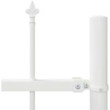  Ograja za vrt z vrhom v obliki sulice, bela, 3,4 x 0,6 m, jeklo | Shoptok.si