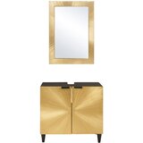  Set ormarića za kupaonicu 2 kom. Crna i Mjed 62 x 33 x 58 cm | shoptok.hr