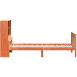 vidaXL Knjižna postelja brez vzmetnice vošč. rjava 90x190 cm trden les | Shoptok.si