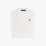 Fred Perry CABLE KNIT TANK Bijela cijene
