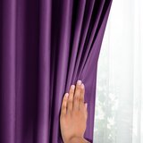 AmeliaHome Curtain VELVET color violet style classic silver eyelets type of material - textiles velvet 140x245 | shoptok.hr
