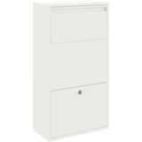 vidaXL Poštni nabiralnik za pakete bela 44x22x82 cm jeklo | Shoptok.si