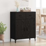 vidaXL Strani šal Črni hrast 34 x 69,5 x 90 cm Konstruiran les | Shoptok.si