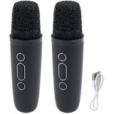  Karaoke set s zvučnikom, dva mikrofona, LED svjetla, crna | shoptok.hr