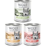  10% popust! Mokra pasja hrana Wolf of Wilderness mešana pakiranja - 6 x 800 g: Adult - z veliko sveže perutnine mešano pakiranje | shoptok.hr