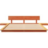  Krevet s podnom konstrukcijom s noćnim ormarićima u boji voska 150x200cm od čvrstog drva | shoptok.hr
